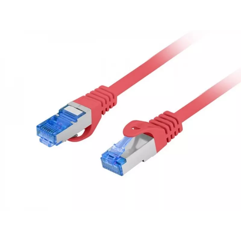 LANBERG PATCHCORD S/FTP CAT.6A 0,5M RAUDONAS LSZH
