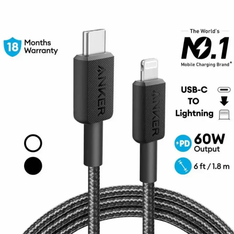 Laidas Anker 322 0,9 m Lightning – USB C 30 W