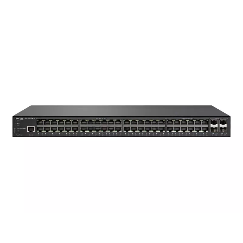 LANCOM GS-3652XUP - Valdomas jungiklis - 12 x 100/1000/2,5G (PoE++) + 36 x 10/100/1000 (PoE+) + 4 x 1 Gb / 10 Gb SFP+ - Stalinis, montuojamas į stovą - PoE++ (820 W) (61879)