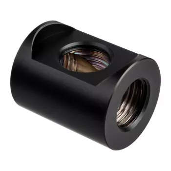 EKWB EK-Quantum Torque Splitter 3F T trišakis jungtis — žalvaris, juoda, aukštis 28 mm