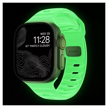 Nomad Sport Band šviesiai žalias guminis dirželis — plotis 21,5 mm, riešui 160–195 mm