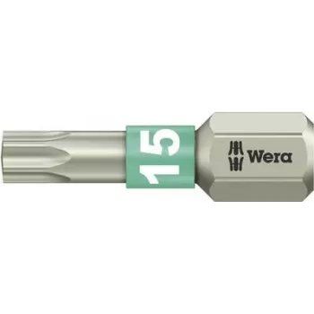Wera 05 071033 001 TORX antgalis T15, 25 mm, iš nerūdijančio plieno, šešiakampis 1/4"