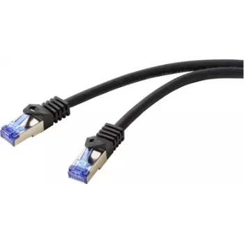 Renkforce RF-6830462 RJ45 tinklo kabelis, jungiamasis kabelis CAT 6a S/FTP 2,00 m juodas 1 vnt.