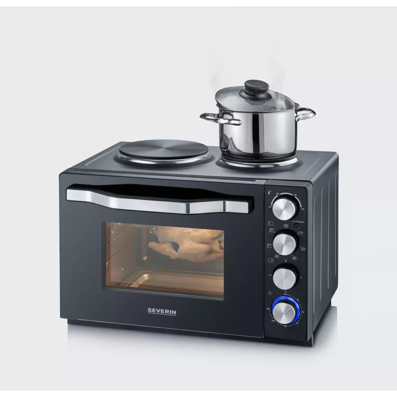 Oro gruzdintuvė / Orkaitė Severin TO 2074 30L 2500W Juoda Grilis