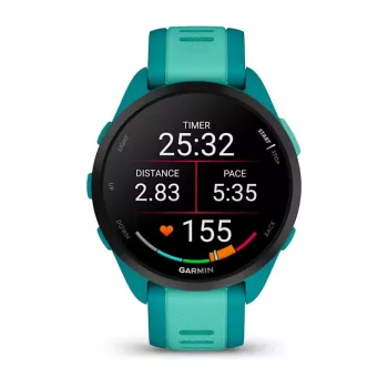 Išmanusis laikrodis GARMIN Forerunner 165 Music — 43 mm polimerinis korpusas, 1,2 colio AMOLED, 4 GB, GPS/GLONASS/Galileo, 5 ATM