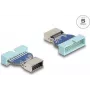 DeLOCK USB adapteris – 19 kontaktų vidinis USB lizdas į USB Type-E moterišką 5 Gbps mėlyna