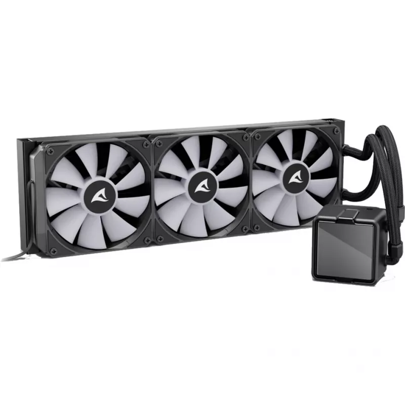 Vandens aušintuvas CPU Sharkoon S100 ARGB – 360 mm radiatorius, juodas