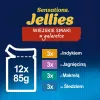 Šlapias kačių ėdalas Purina Nestlé Felix Sensations mišinys — 12×85 g pakeliai, kalakutiena, skumbrė, ėriena, silkė