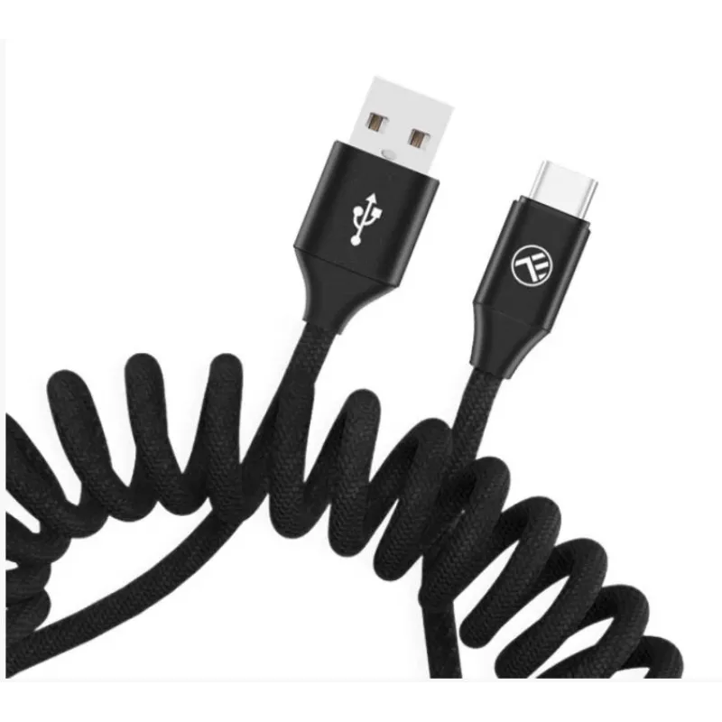 USB į USB-C duomenų laidas Tellur ištraukiamas 3A 1,8 m juodas