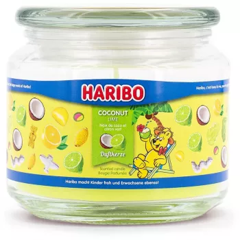Haribo cilindrinė žvakė A2165 žalia, 95 mm aukštis, 100×100 mm pagrindas, 1 vnt.