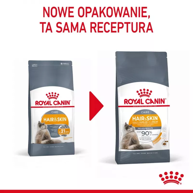 Sausas kačių ėdalas Royal Canin Hair & Skin Care 2 kg – vištiena, suaugusioms, 33% baltymų, 22% riebalų