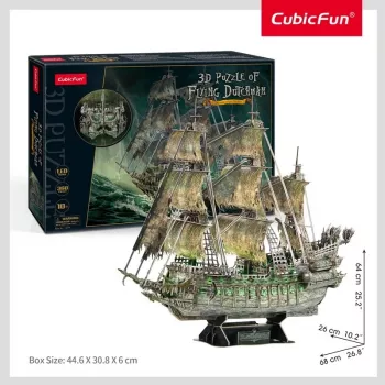 3D LED dėlionė Flying Dutchman modelis L526H – surinktas šviečiantis laivas