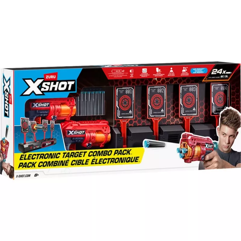 XSHOT Interaktyvus taikinys & Fury 4 2 rinkinys, strėlinis šautuvas