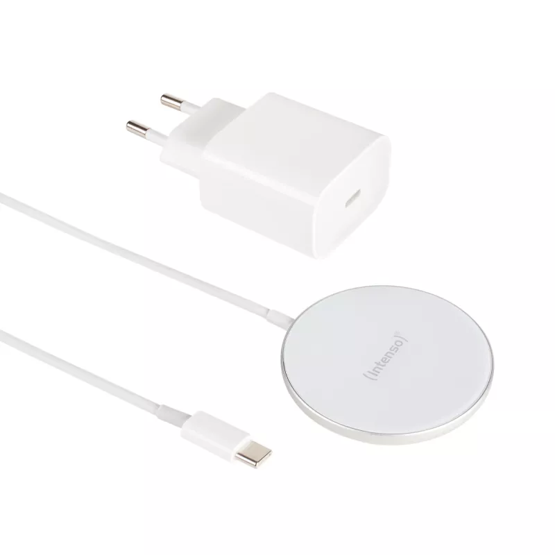 Intenso MW1 belaidis magnetinis greitasis kroviklis 15 W, USB, 12 V, baltas