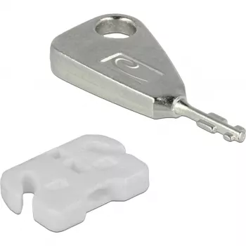 USB prievadų blokatorių rinkinys USB-A lizdui, kamštiniai užraktai Baltas/Sidabrinis, 5 vnt. USB prievadų blokatorių, 2 raktai