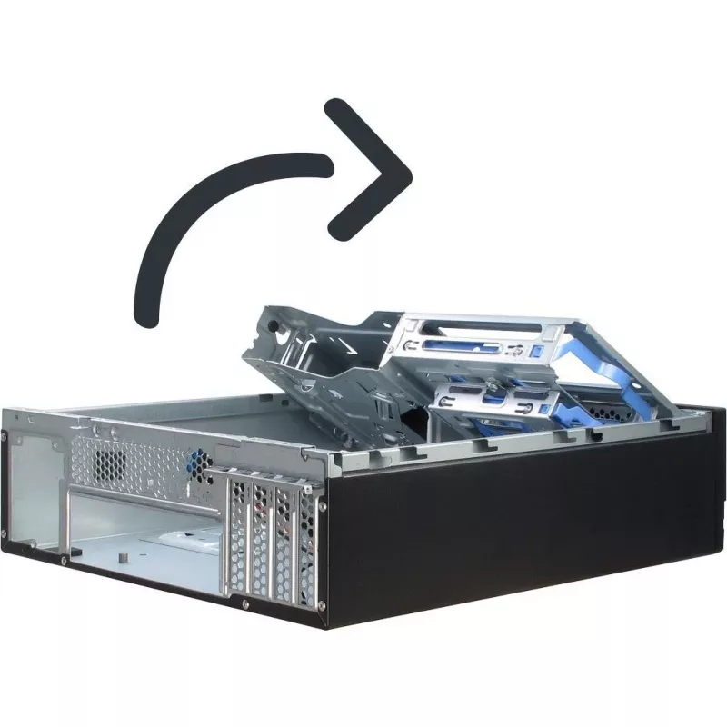 Korpusas Inter-Tech IT-503 - SFF - Mini-ATX - be maitinimo šaltinio (TFX12V) - matinė juoda - USB/Garsas (88881270)