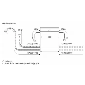 Laisvai pastatoma indaplovė Bosch SMS4EVI04E — 13 komplektų, 44–46 dB, energijos klasė D, 60×60×84.5 cm