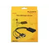 Vaizdo kabelio adapteris DeLOCK 62597 0,25 m HDMI Type A – VGA D-Sub + 3,5 mm garsas + USB Type-A, juodas