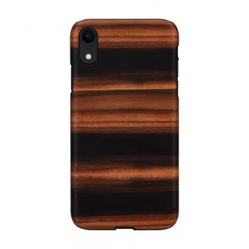 Dėklas iPhone XR man and wood — juodas kaip juodmedis, apsauginis kietas apvalkalas