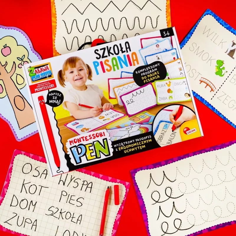 Mokomasis rinkinys Montessori Rašymo mokykla su 18 planšetėmis