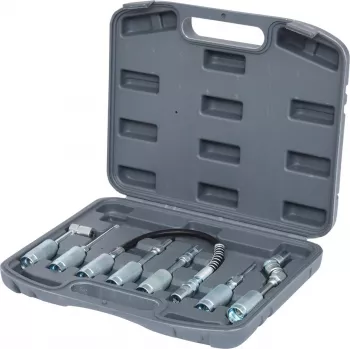 Tepalinės pistoleto adapterių rinkinys KS TOOLS 980.1100 – 7 vnt., jungiamosios detalės tepimui