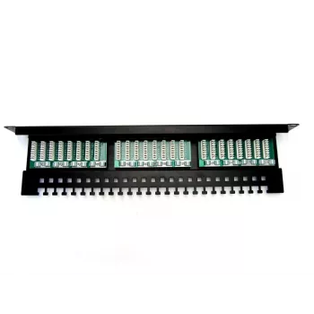 Digitus DN-91524U-EC 19" 24 prievadų Cat5e U/UTP komutacinis skydelis, 1U, su kabelių atrama, juodas