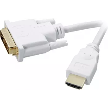 SpeaKa Professional DVI / HDMI adapterio laidas DVI-D 18+1 kontaktų kištukas, HDMI-A kištukas 2,00 m baltas SP-7870336, paauksuoti kontaktai