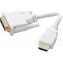SpeaKa Professional DVI / HDMI adapterio laidas DVI-D 18+1 kontaktų kištukas, HDMI-A kištukas 2,00 m baltas SP-7870336, paauksuoti kontaktai