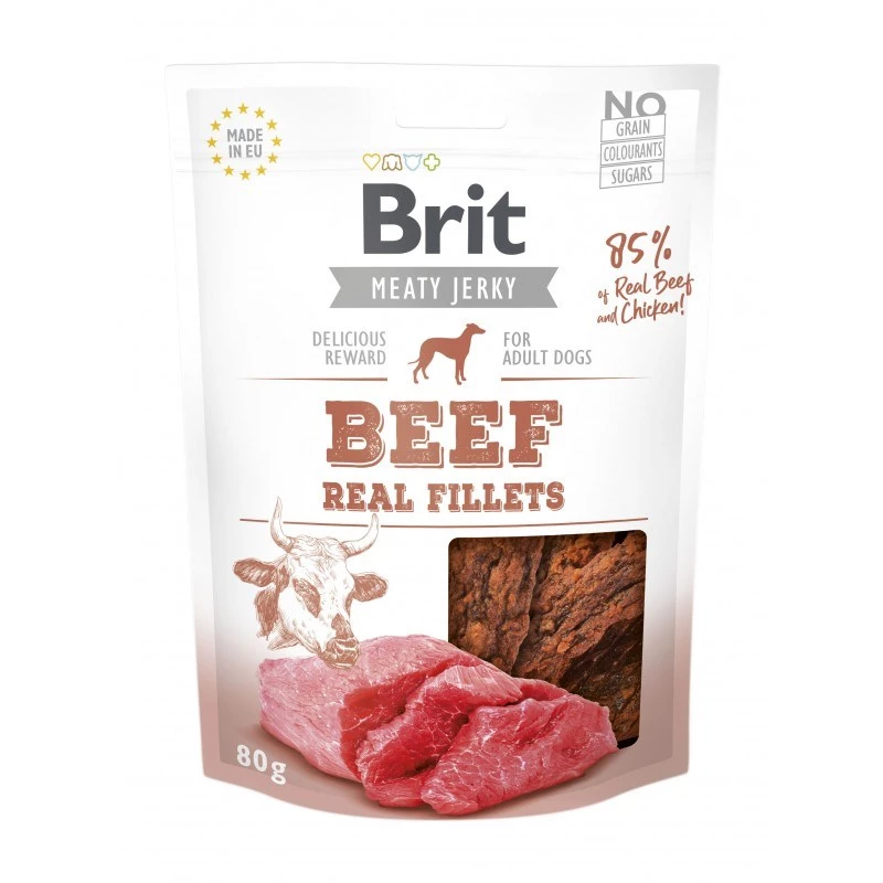 BRIT Meaty Jerky Beef Fillets – šunų skanėstas – 200 g