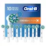 Pakeičiamos šepetėlių galvutės Oral-B Pro CrossAction, 10 vnt., baltos