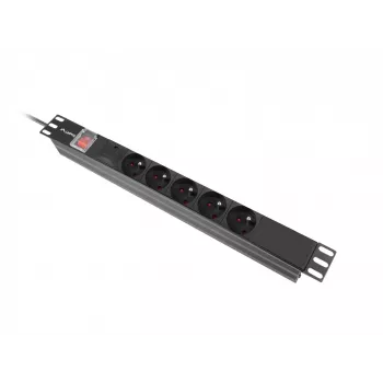 Lanberg PDU-05E-0200-IEC-BK elektros skirstytuvas (PDU) 5 AC lizdai 1U juodas