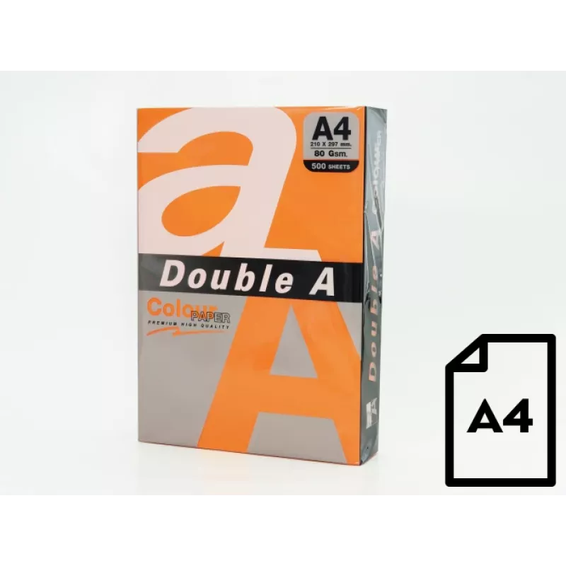 Spalvotas popierius Double A, 80g, A4, 500 lapų, Safrano