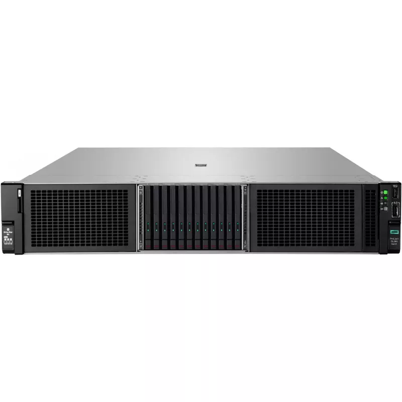 HPE ProLiant DL380 Gen11 serveris – 2U stovo montavimui, 1x Xeon Gold 6530 / 2.1 GHz, 64 GB RAM, SATA/SAS/NVMe, karštai keičiami 2.5 colio diskai (P81787-425)