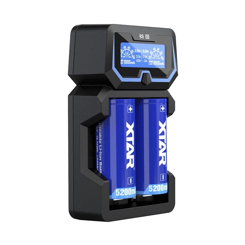 XTAR X2 įkroviklis ličio jonų 18650 baterijoms