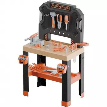 Vaikiškas žaidimų darbastalis SMOBY Black & Decker Model 2025 su įrankiais ir priedais