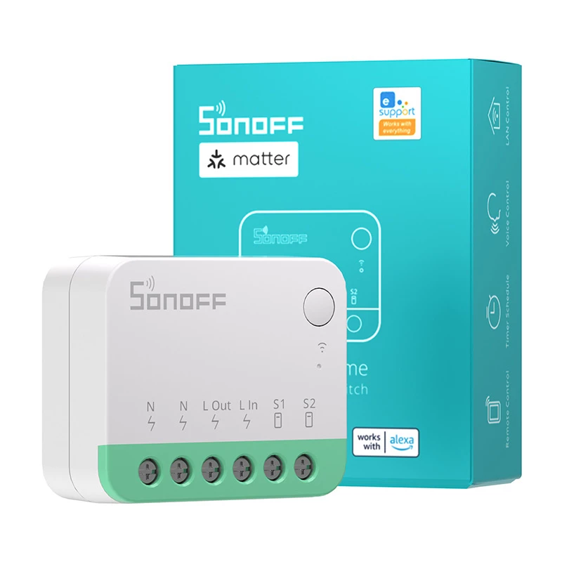 Sonoff MINIR4M Matter išmanusis WiFi mini jungiklis (HomeKit, SmartThings, Home Assistant)
