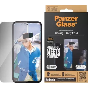 PanzerGlass privatumo ekrano apsauga Ultra-Wide Fit Samsung A35 su Easy Aligner