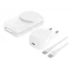 Belaidinis įkroviklis Belkin UltraCharge 25W Qi2 3in1 Magnetinis EU Baltas Kvadratinis