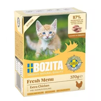 BOZITA Fresh Menu Kitten gabaliukai padaže – šlapias kačių ėdalas – 370g
