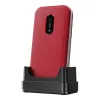 Sulankstomas telefonas Doro Leva E22, 2,8 colio (7,11 cm) ekranas, viena SIM, 0,3 MP kamera, 1150 mAh, 127,8 g, raudonai baltas