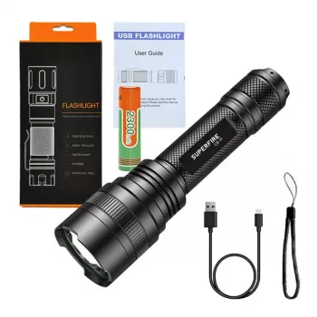 Žibintuvėlis Supfire C8-H — 1200 lm, įkraunamas per USB, 250 m spindulys
