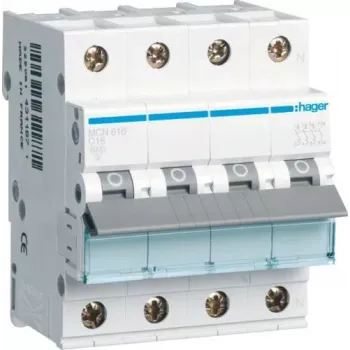 Hager MCN616 Automatinis jungiklis C charakteristika 4P 4 moduliai