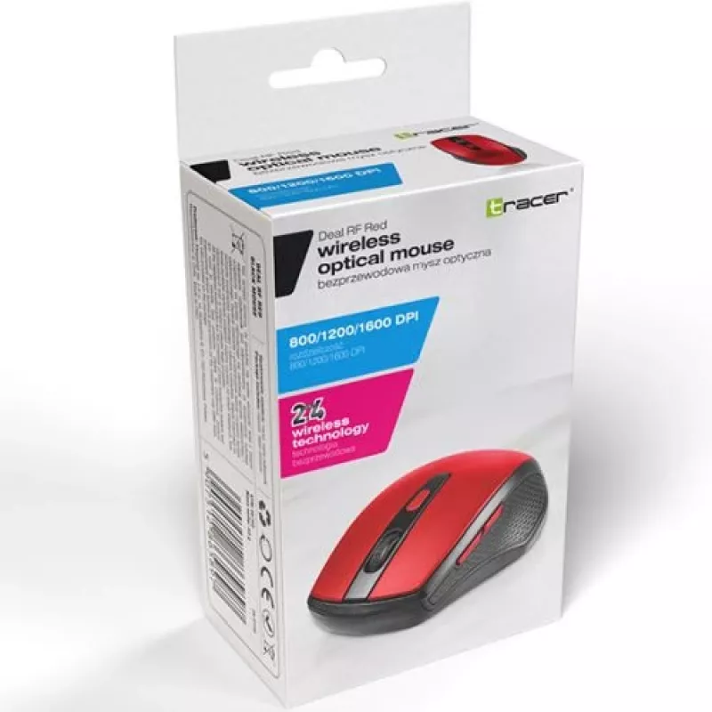 Belaidė optinė dešiniarankė pelė TRACER TRAMYS46750 – 1600 DPI, RF 2.4 GHz, Nano USB imtuvas, 6 mygtukai, AA baterija