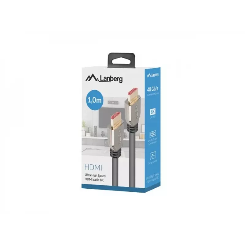 Lanberg CA-HDMI-30CU-0010-BK HDMI kabelis 1m HDMI A tipas (Standartinis) 8K 60Hz