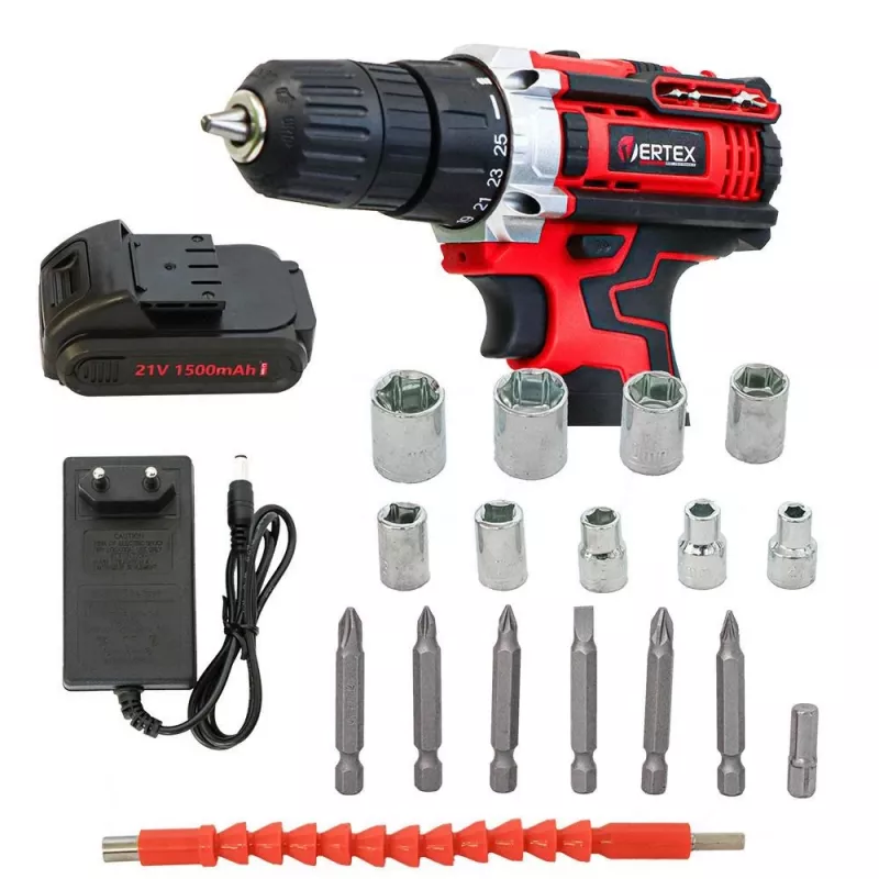 Atsuktuvas VERTEX VWK2130 21V 2x1,5Ah dėkle