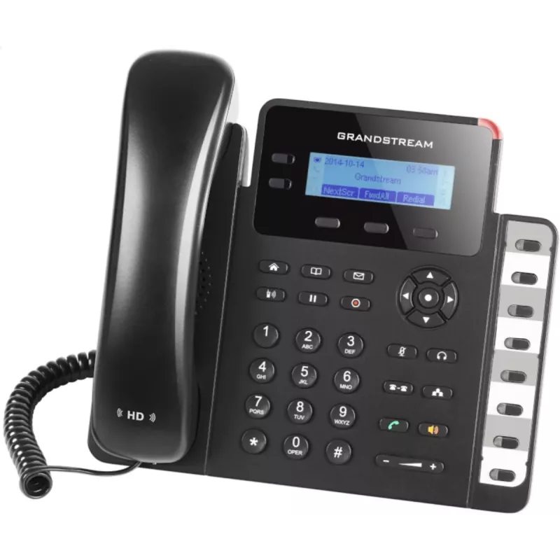 DECT telefonas Grandstream GXP1628 – stalinis / sieninis IP telefonas, LCD 132x48 px, garsiakalbis, 500 kontaktų, RJ-9 ausinėms