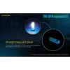 Raktų pakabuko žibintuvėlis Nitecore TIKI GITD BLUE pilkas, įkraunamas per USB, 1 lm, 55 mm, 12 g, IP66, atsparus smūgiams