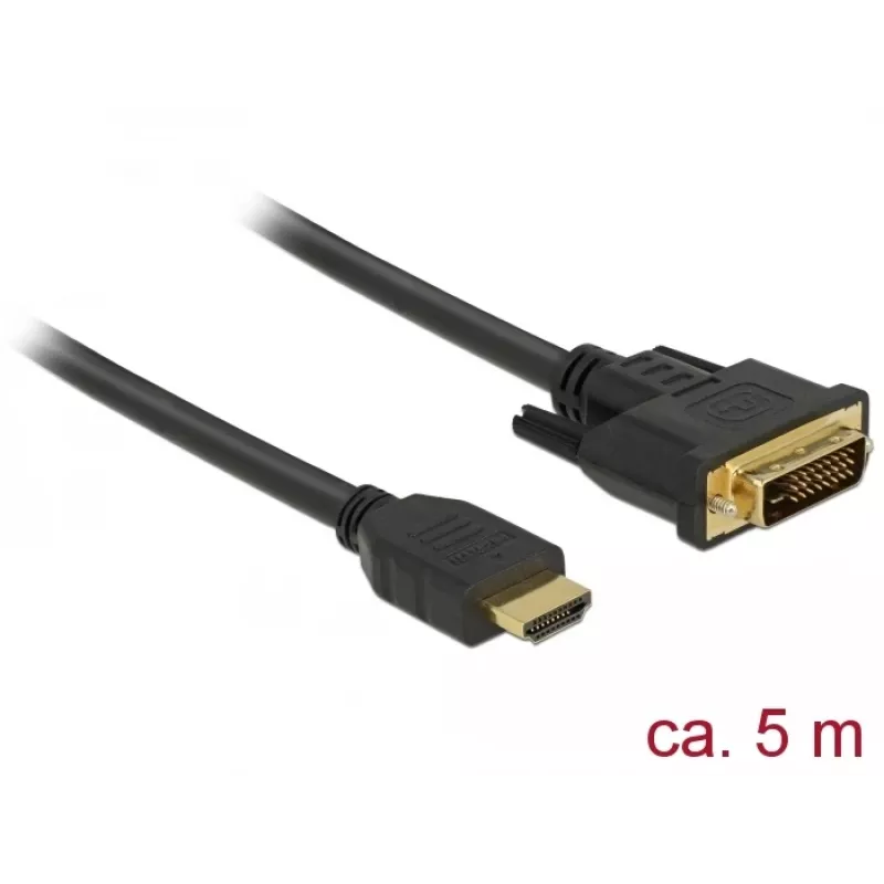 DeLOCK 85656 5 m HDMI Type A – DVI vaizdo kabelio adapteris juodas