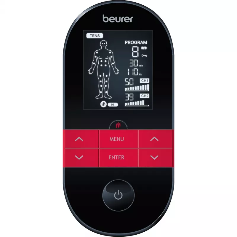 Beurer EM 59 Heat TENS/EMS elektrostimuliatorius – 64 programos, įkraunama baterija