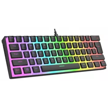 Mechaninė klaviatūra RAMPAGE RADIANT K11 RGB Red Black – laidinė, pilno dydžio, RGB foninis apšvietimas